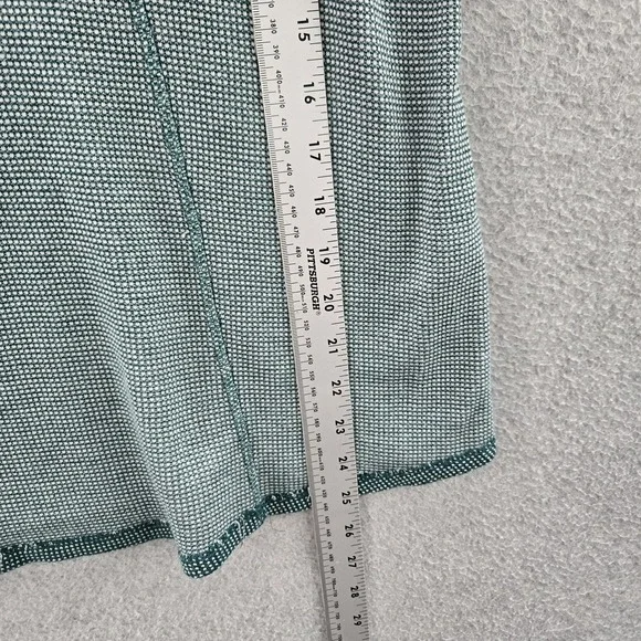 J. Jill Women Blouse XL Green Geometric Crew Neck Pullover Tunic Waffle Knit - Picture 5 of 8